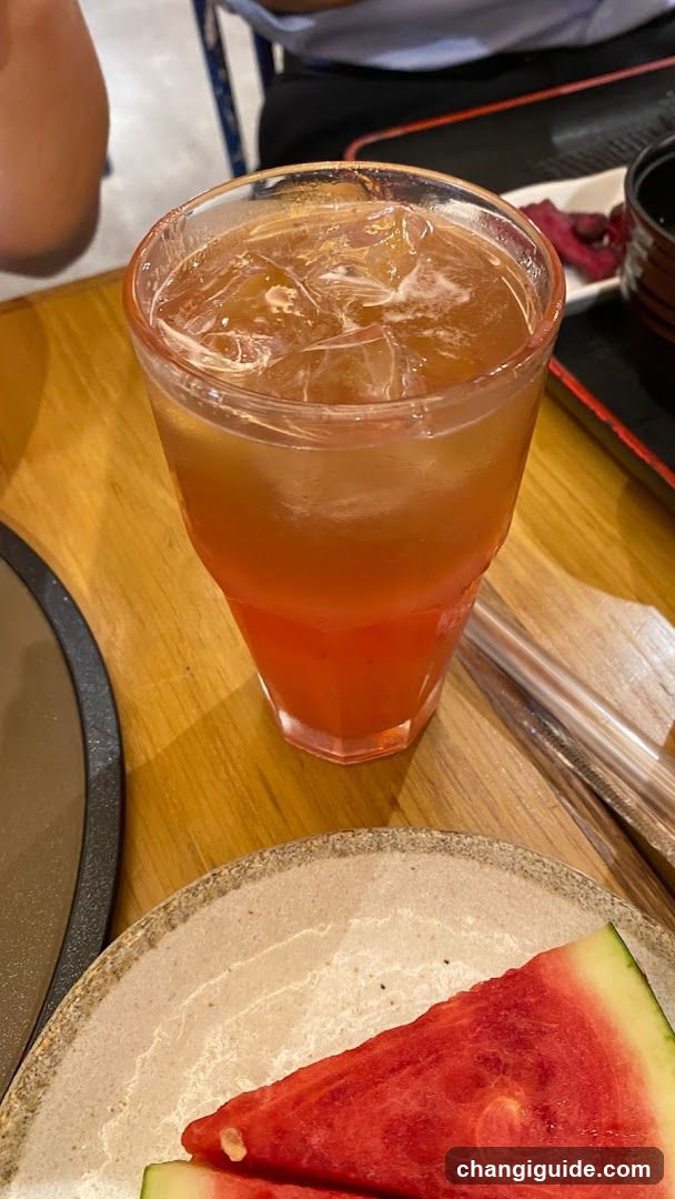Iced Drink and Watermelon Slice
