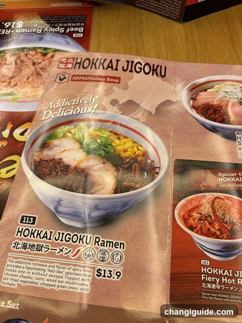 Hokkai Jigoku Ramen Menu Page