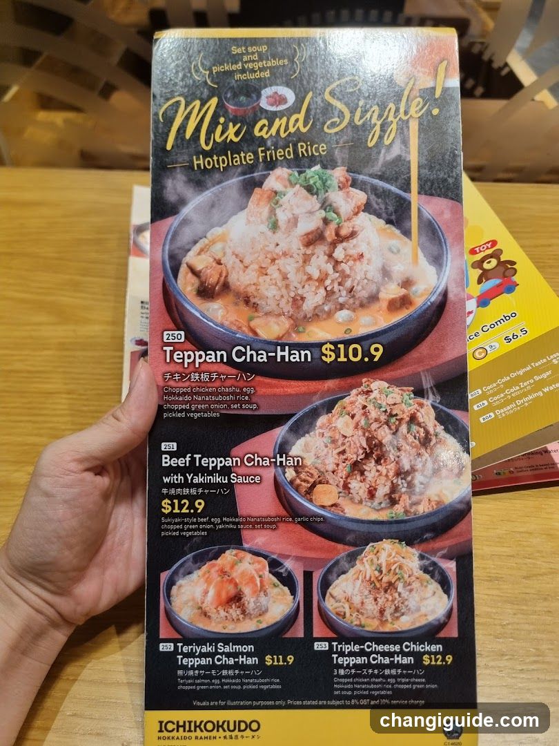 Teppan Cha-Han Menu Page
