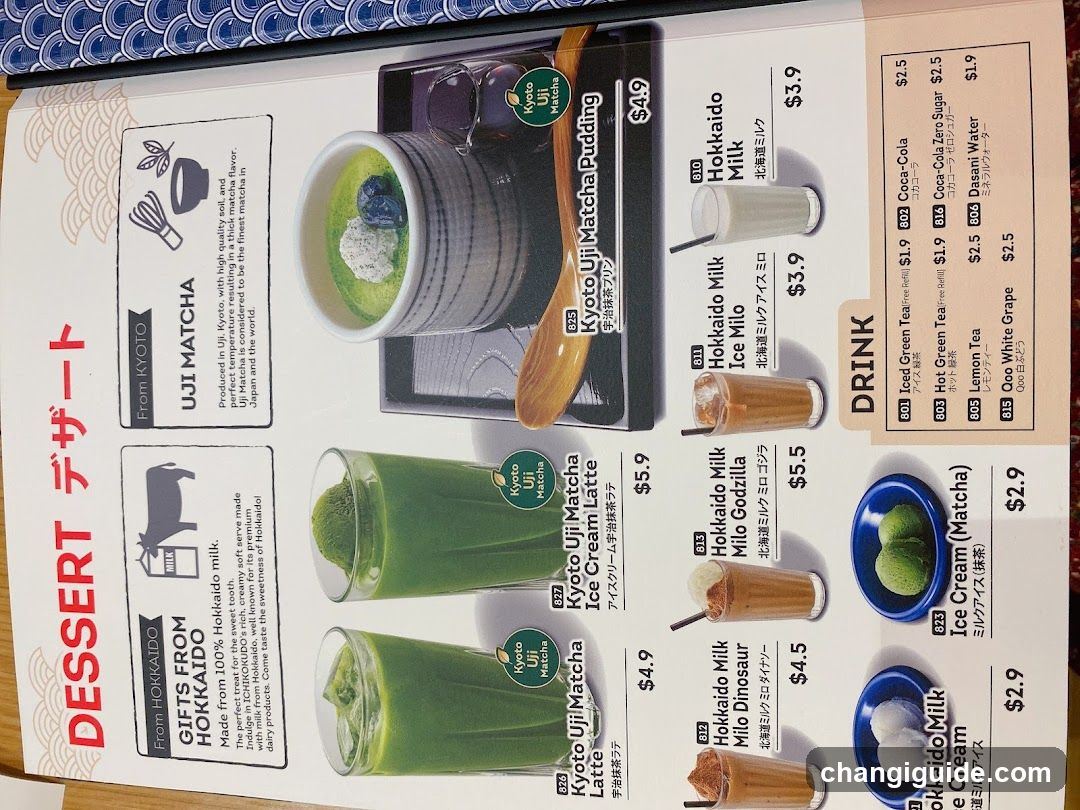 Hokkaido Uji Matcha Dessert & Drink Menu