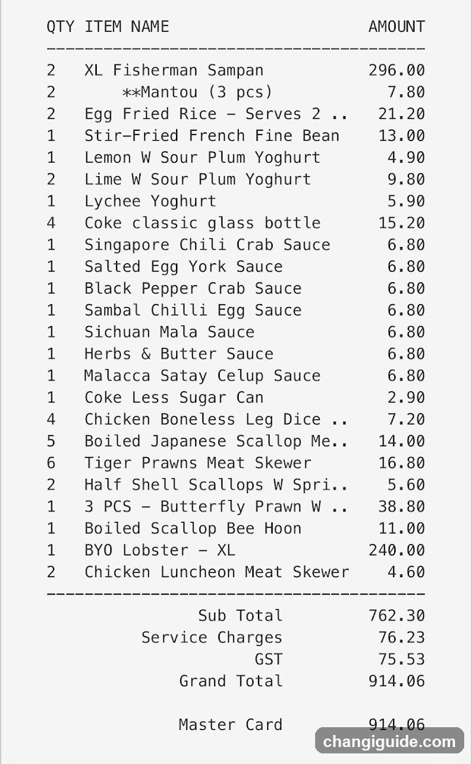 Restaurant Receipt