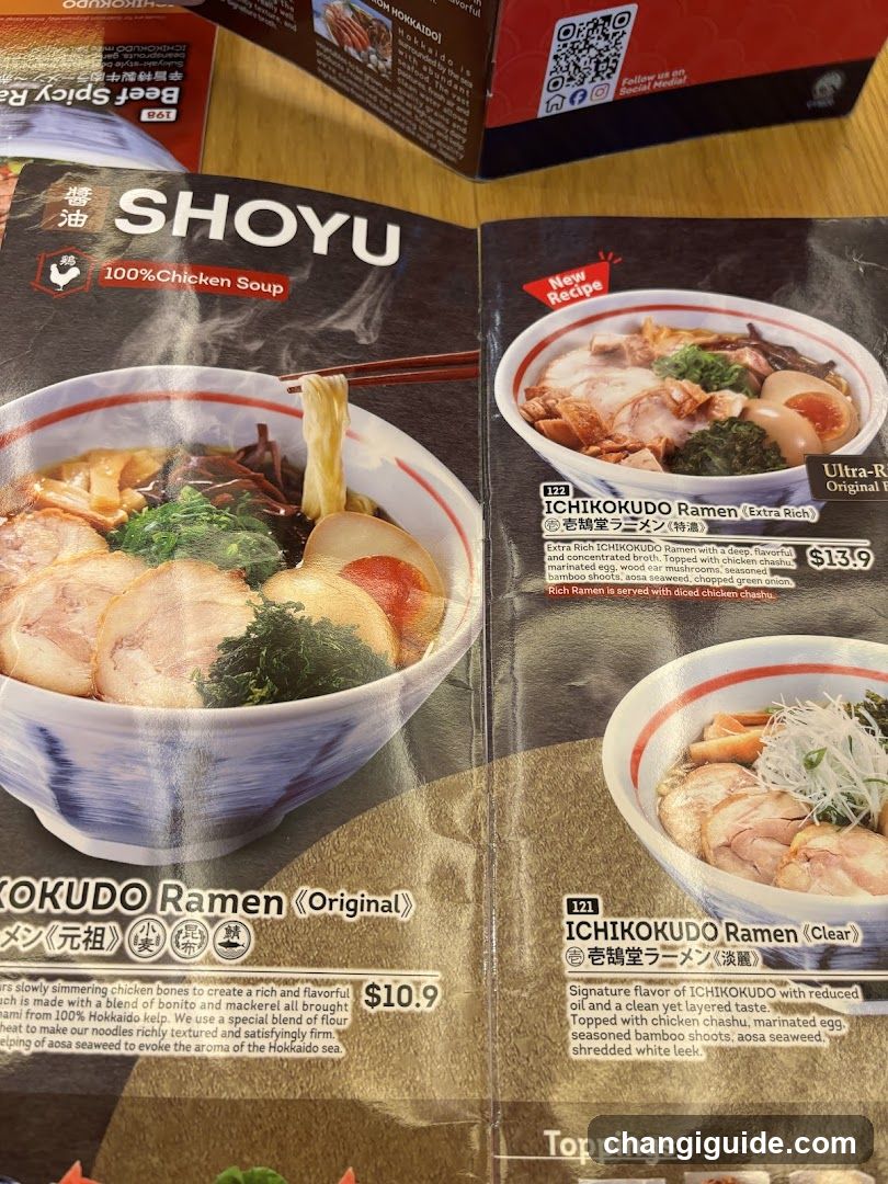 Ichikokudo Ramen Menu