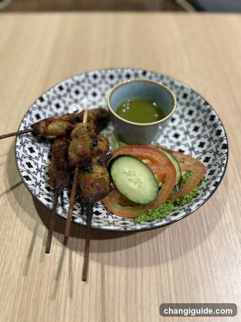 Satay Skewers with Salad and Sauce
