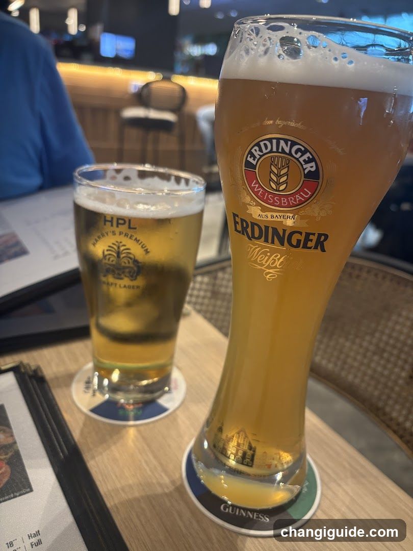 Beer glasses on a table