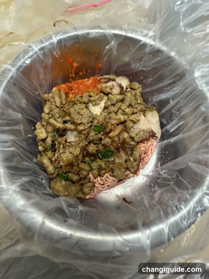 Bowl of Spicy Ground Meat Noodles