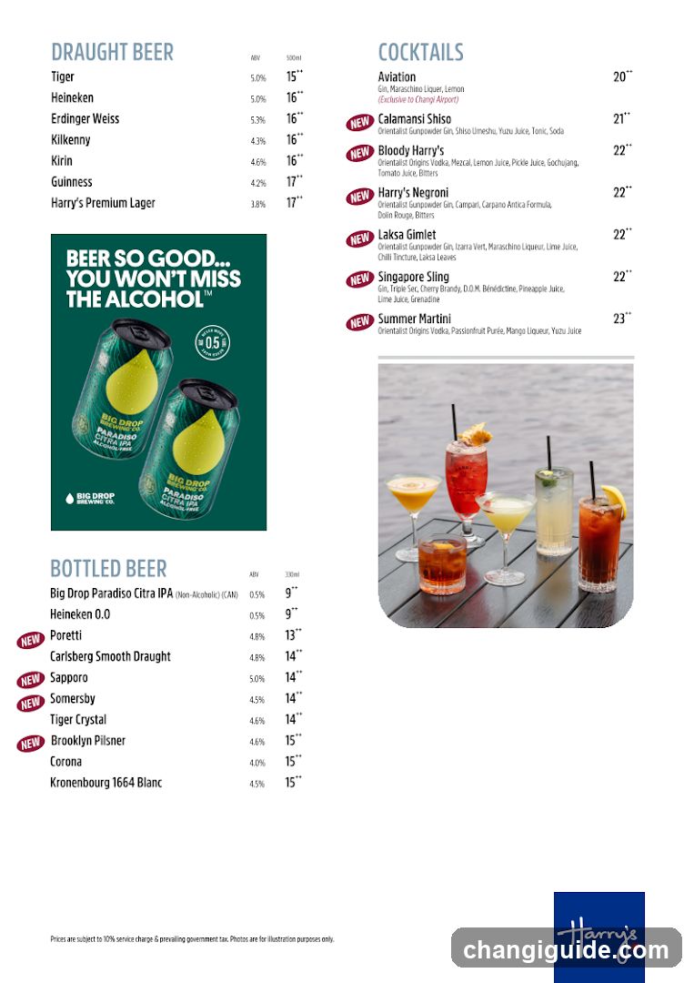 Harry's Bar Menu