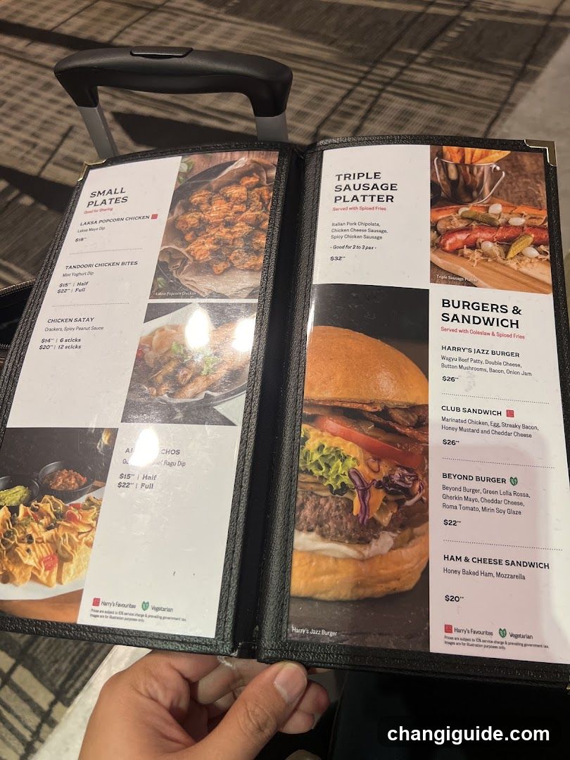 Harry's Jazz Burger Menu