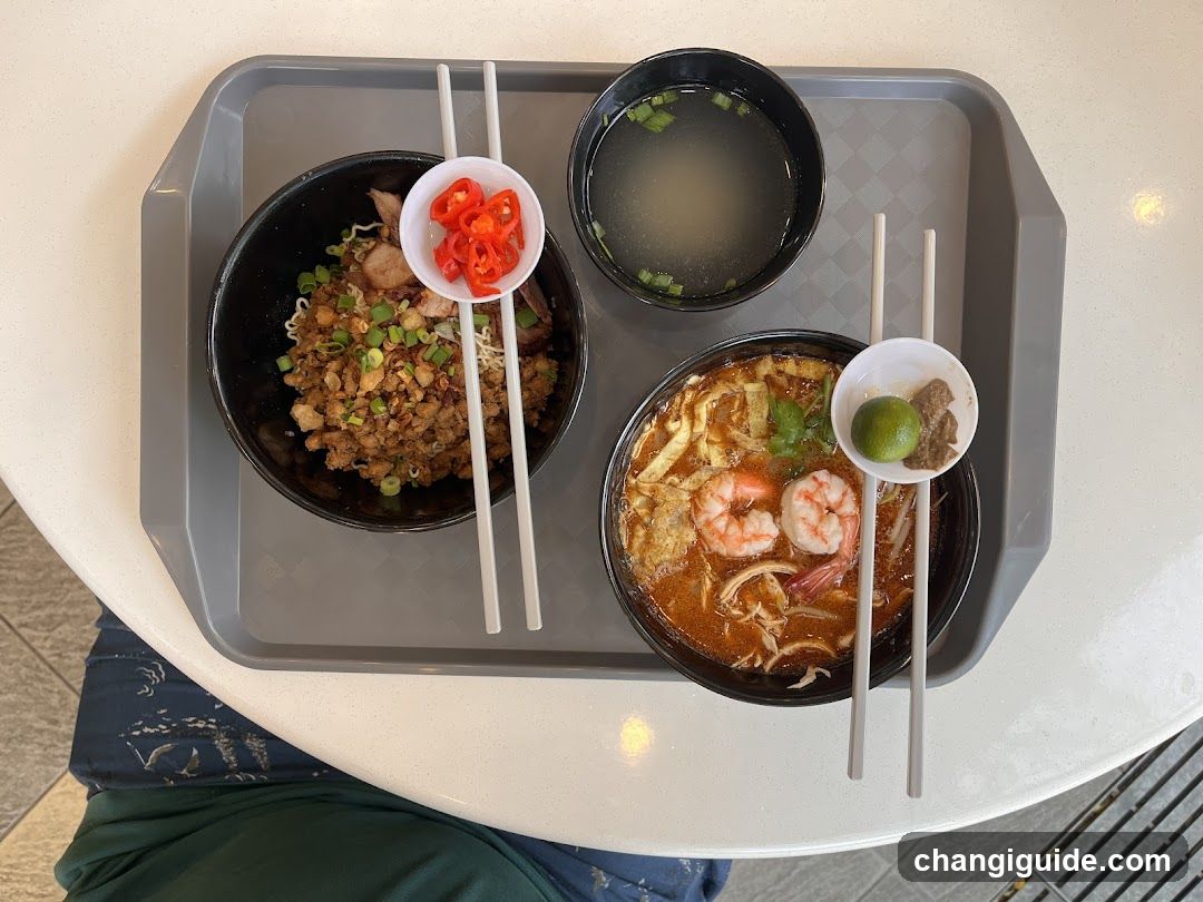Food Tray with Bowls and Chopsticks