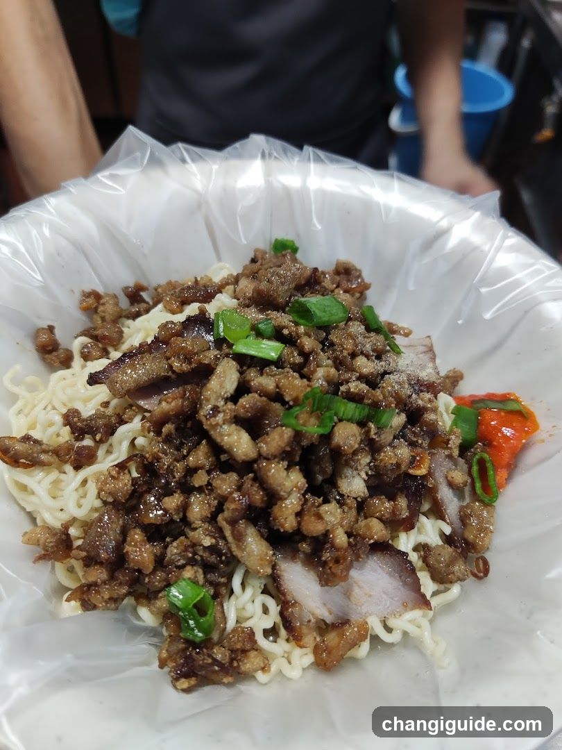 Noodle Dish with Minced Meat Topping