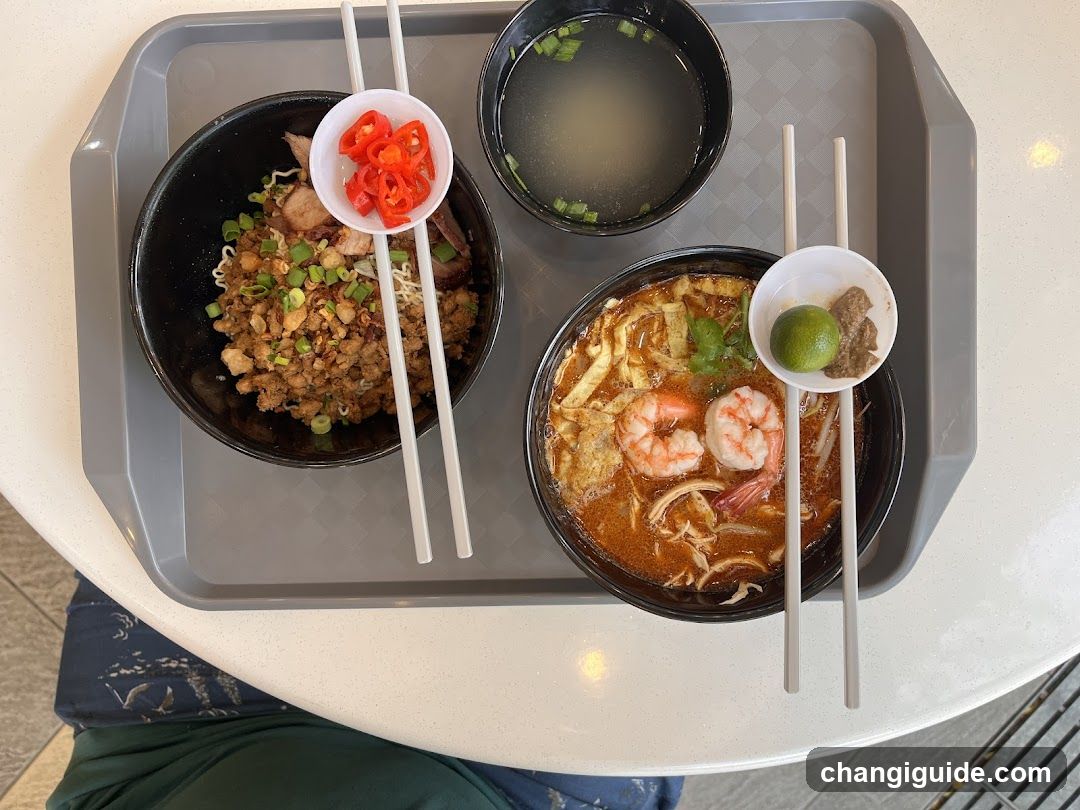 Food Tray with Bowls and Chopsticks