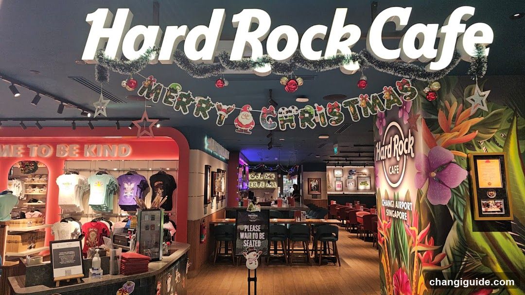 Hard Rock Cafe Interior with Christmas Decorations