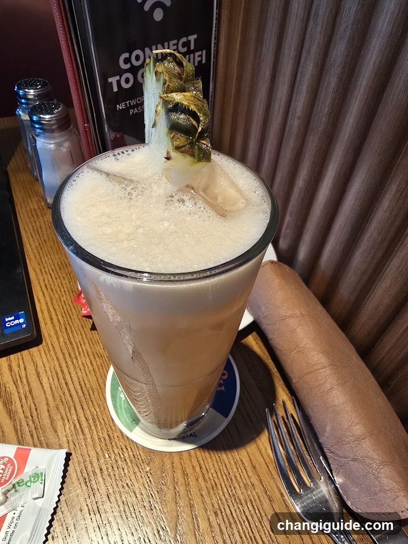 Iced Coffee with Pineapple Garnish