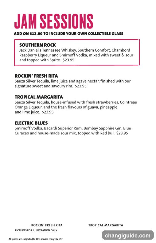 Jam Sessions Menu