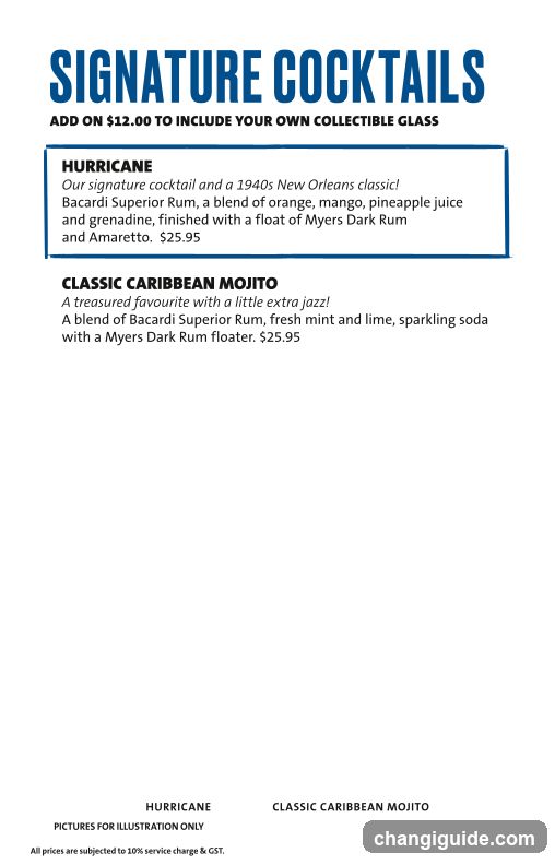 Signature Cocktails Menu