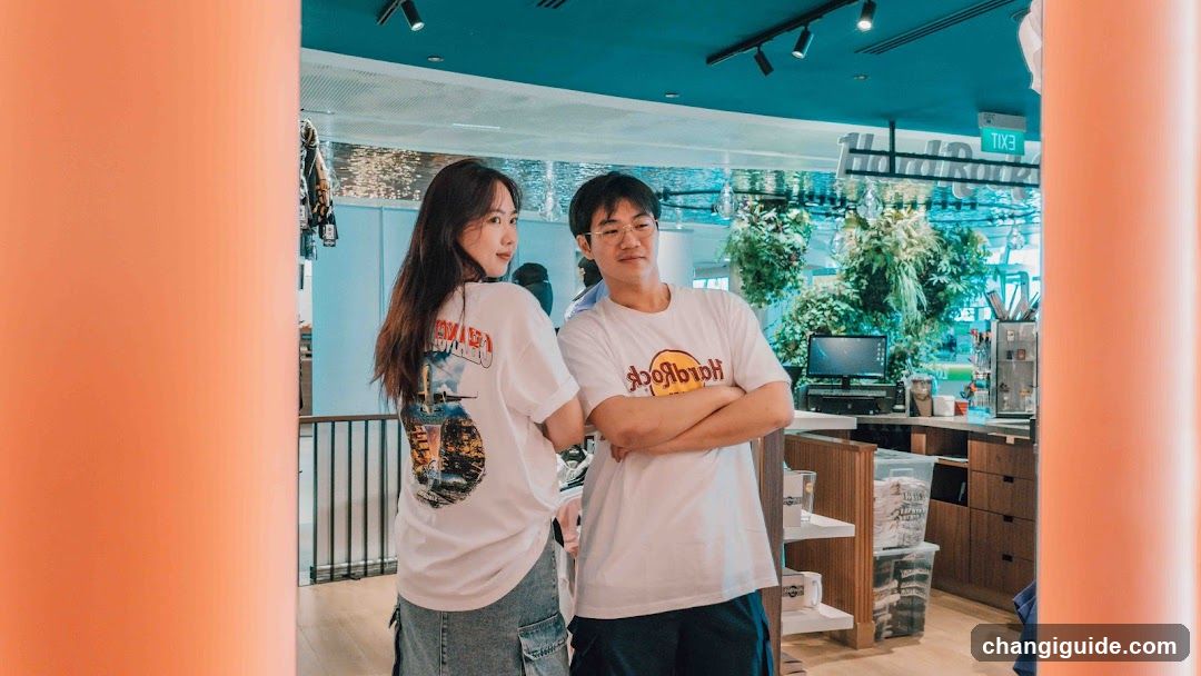 Couple in Hard Rock Cafe T-shirts