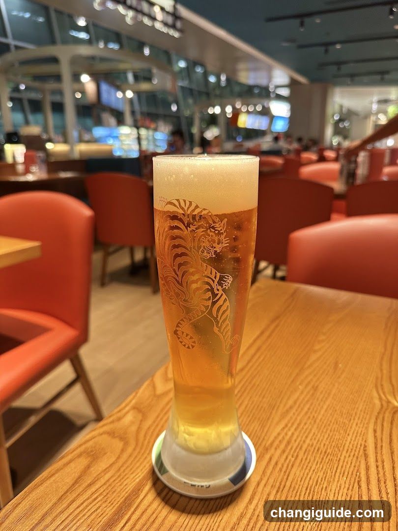 Beer in a glass with tiger design