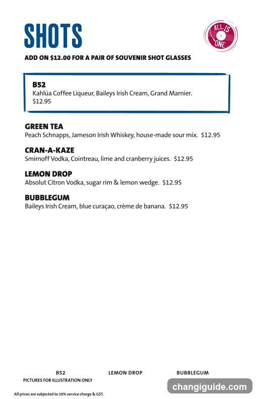 Shots Menu