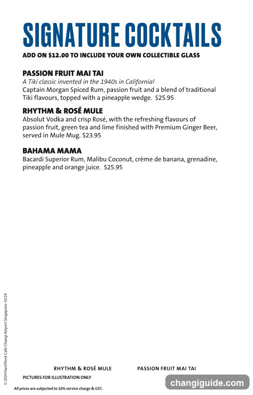 Signature Cocktails Menu