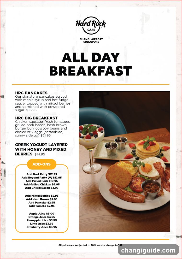 Hard Rock Cafe Changi Airport Singapore - All Day Breakfast Menu