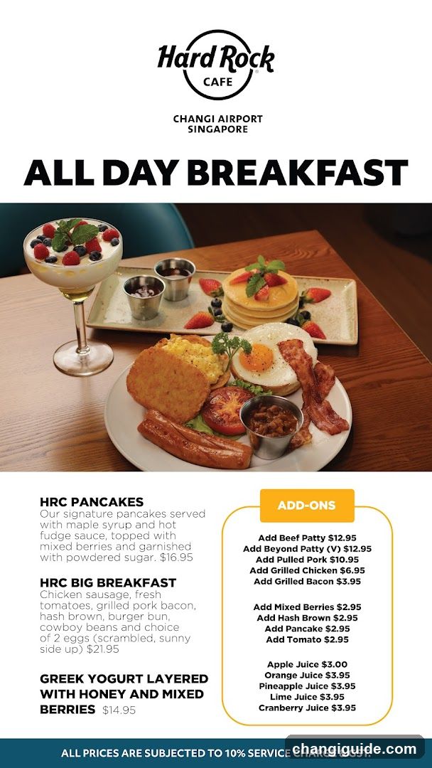 Hard Rock Cafe Changi Airport Singapore - All Day Breakfast Menu