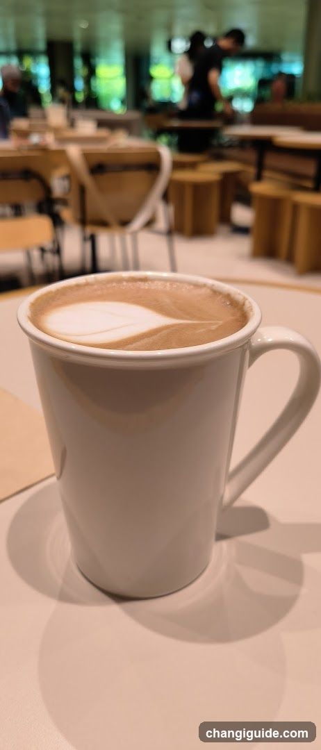 Latte in a white mug