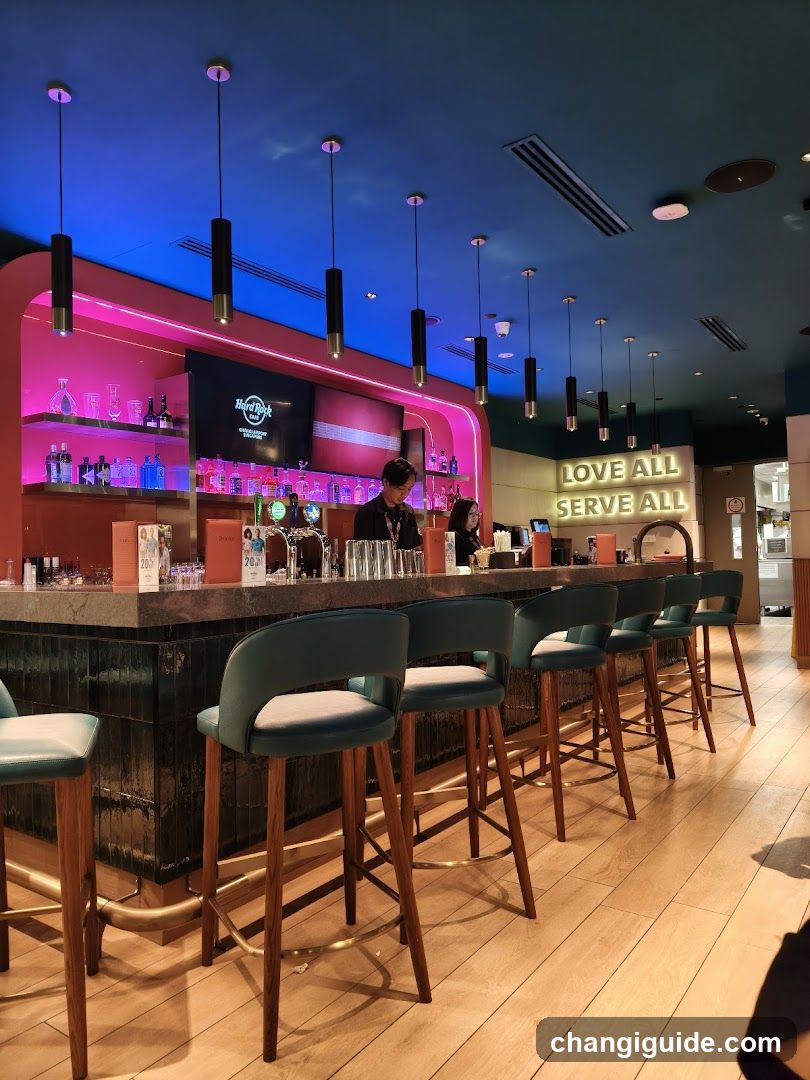 Bar Interior with Hard Rock Cafe Signage