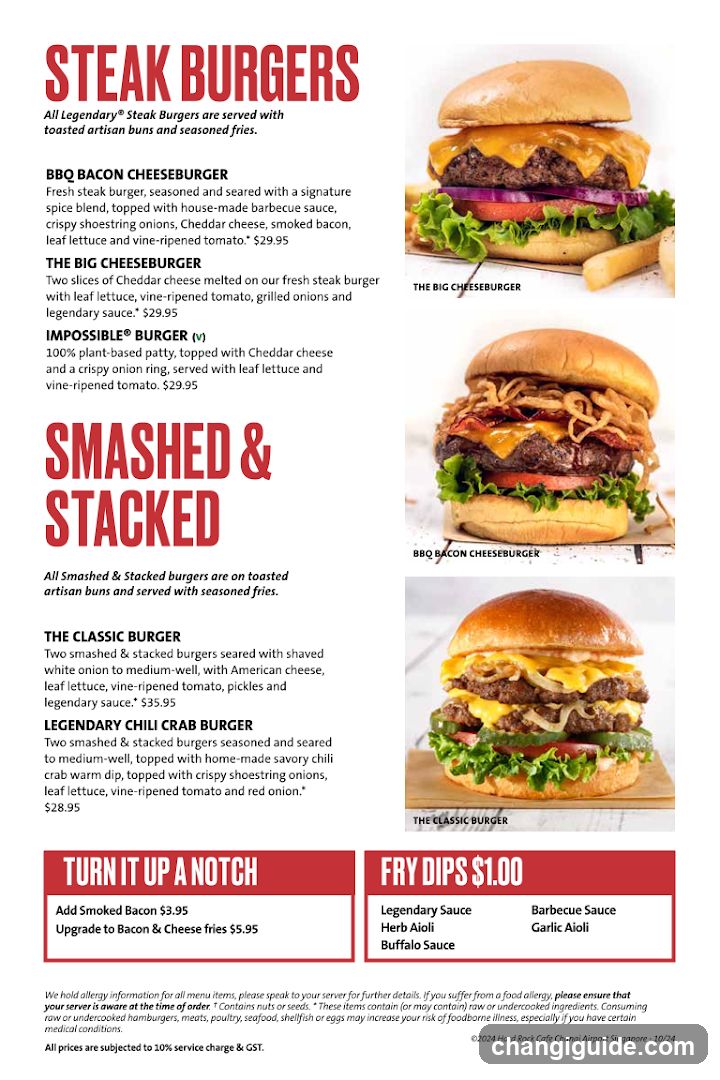 Steak Burgers Menu