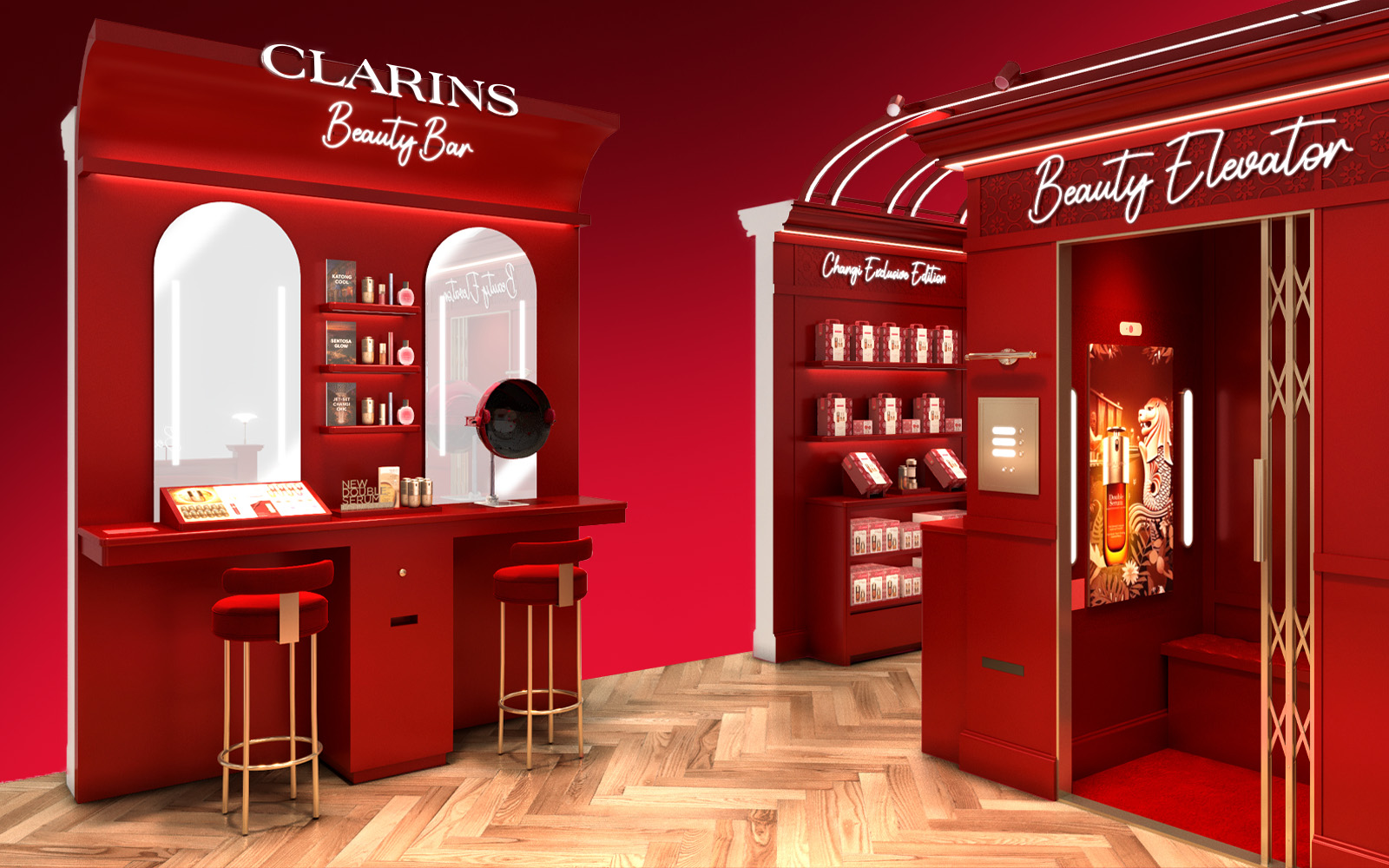 Clarins experiential beauty activities at Changi Airport