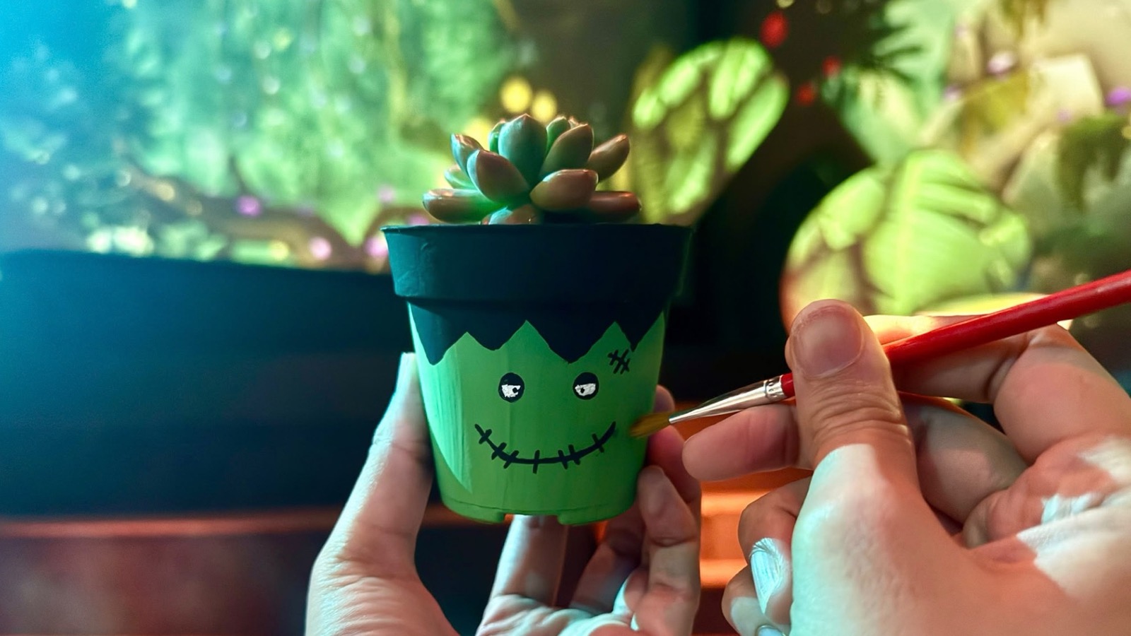 DIY Boo-tanical Halloween pot-painting workshop at Changi Experience Studio