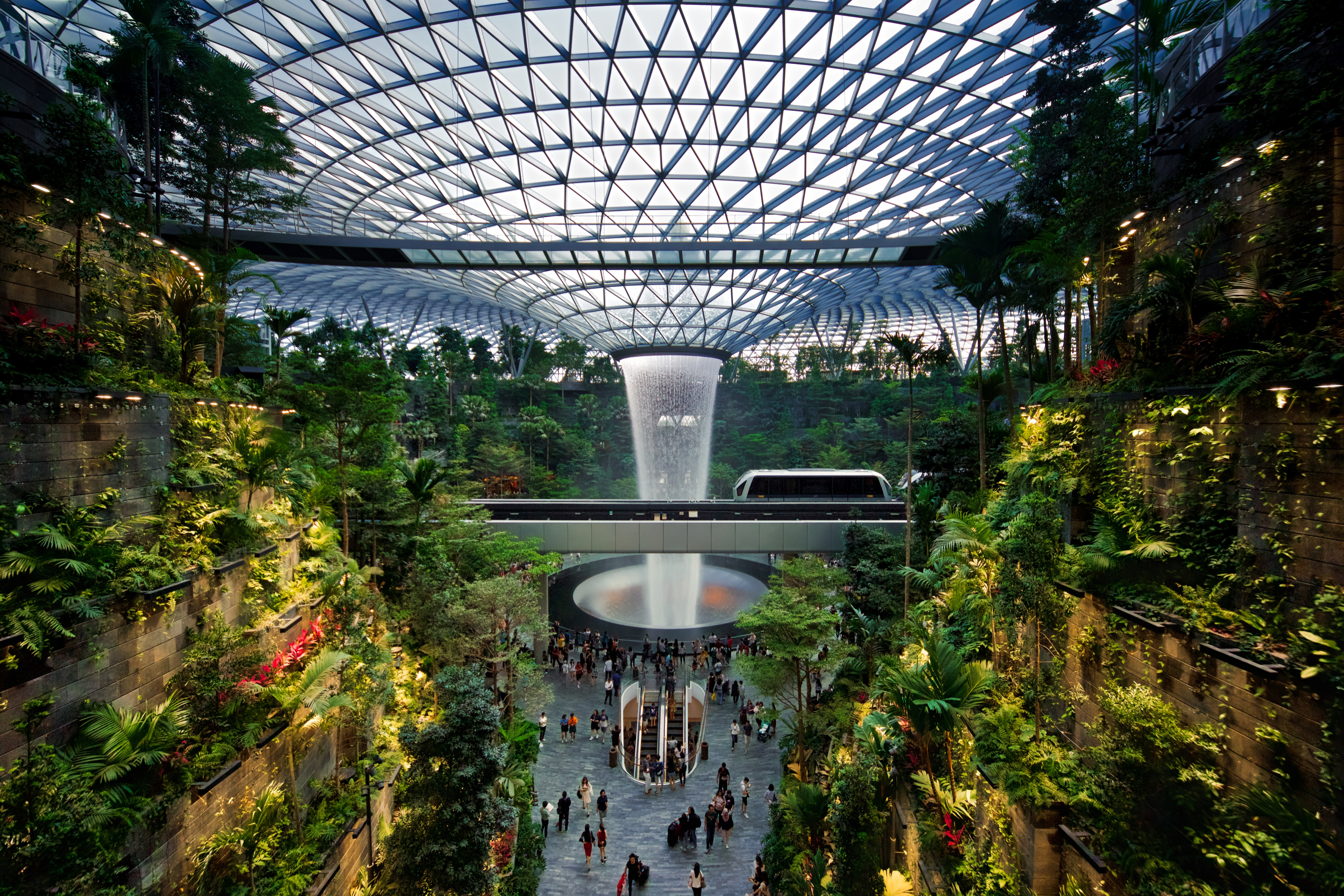 The Rain Vortex waterfall at Jewel Changi Airport
