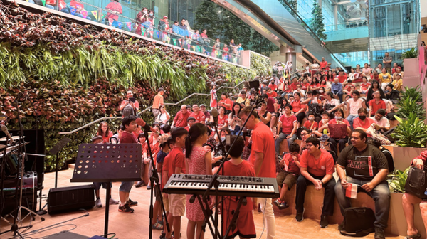 Mascot meet-and-greet and live NDP screening at ST3PS Terminal 3 Basement 2 Changi Airport