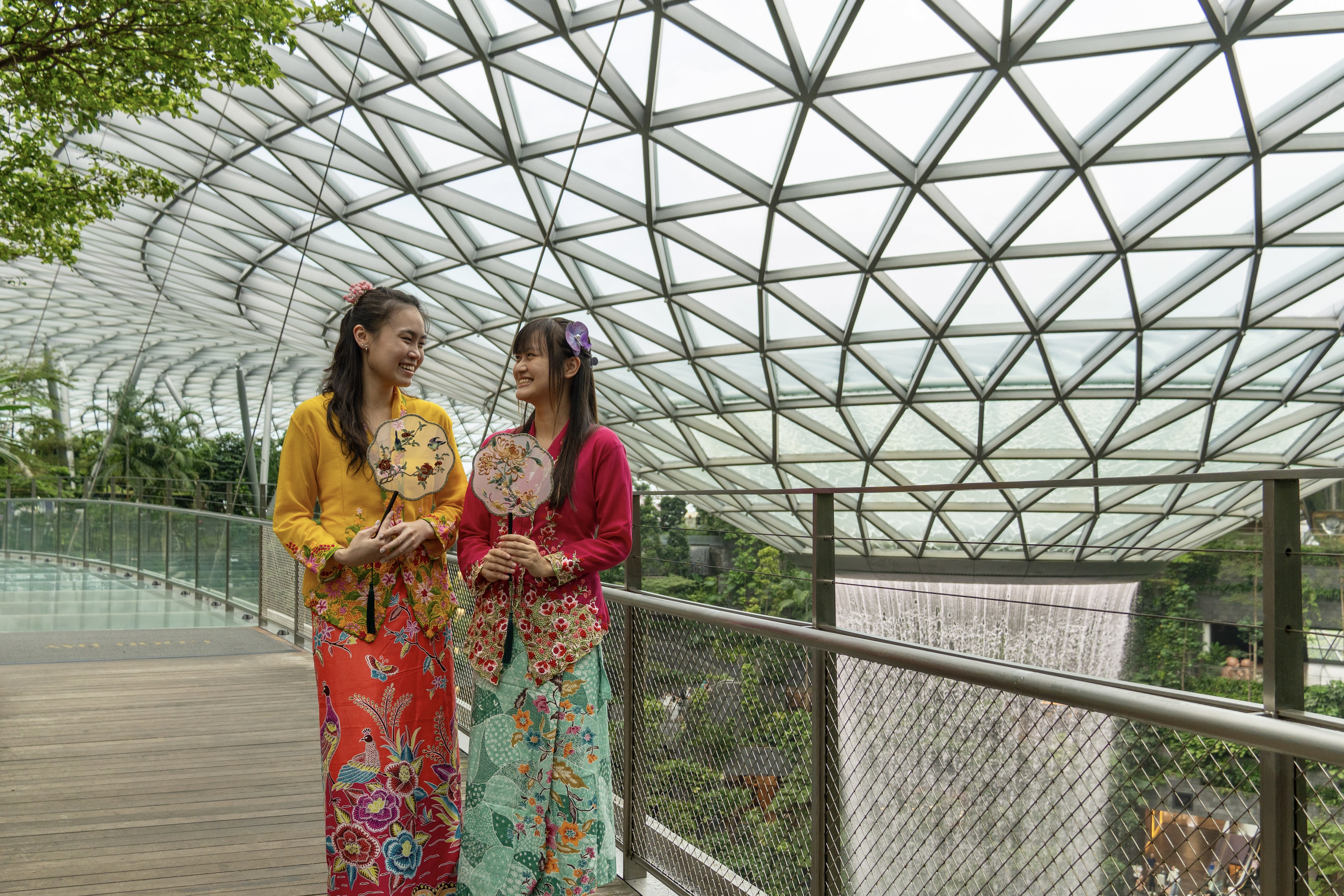 Peranakan heritage experience at Jewel Changi Airport with traditional Baba Nyonya costume try-on and food sampler