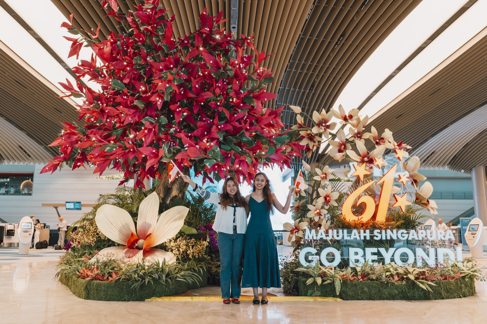 SG61 Horticultural Displays Across Changi Terminals: Bougainvillea, Vanda Miss Joaquim and Free Photo Spots