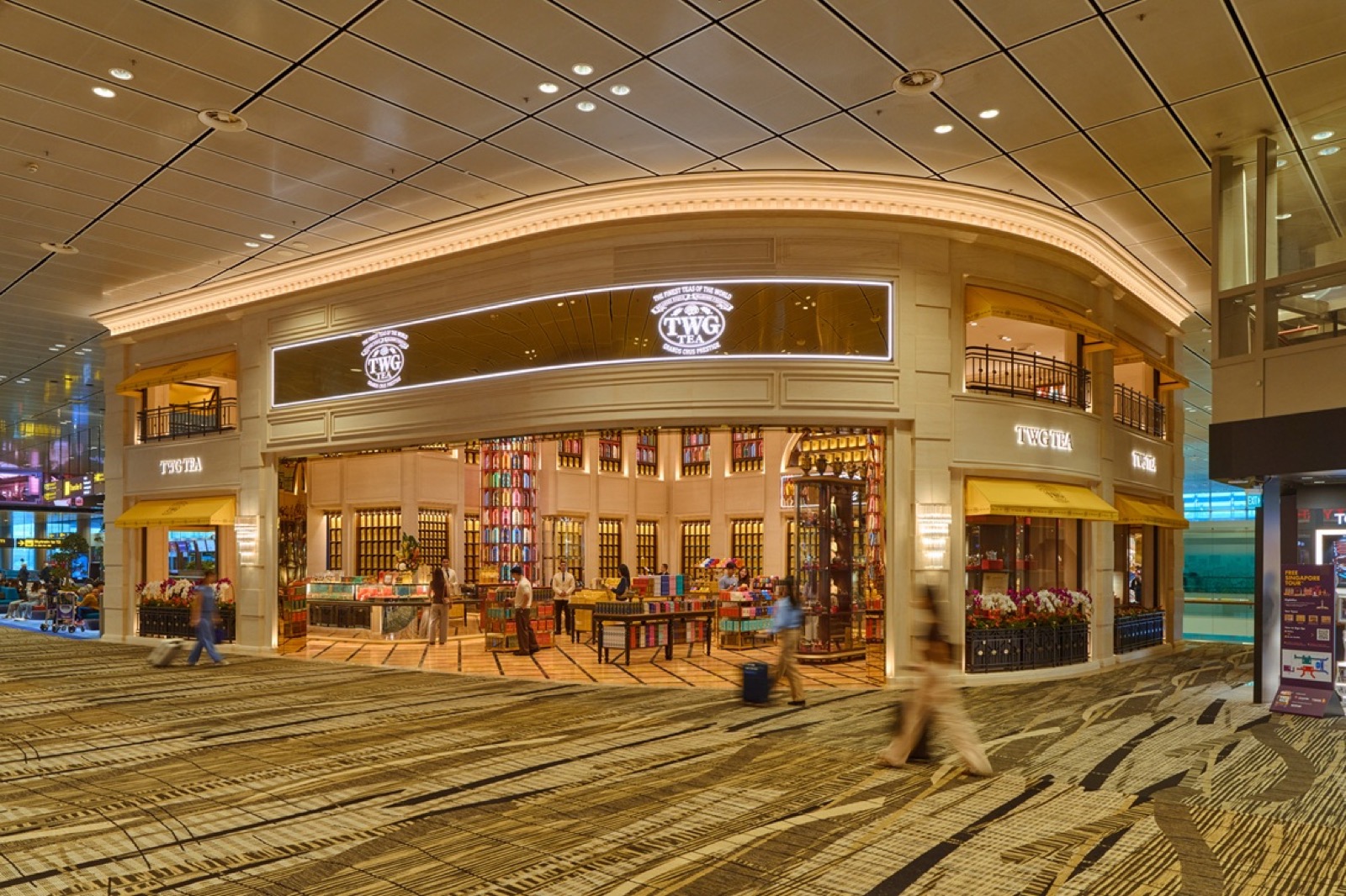 TWG Tea Gallery storefront at Changi Airport Terminal 3 transit